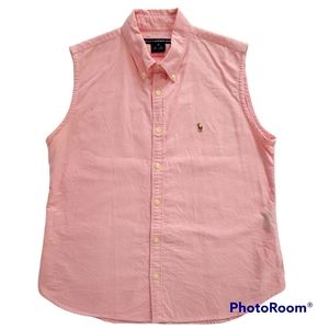 Ralph Lauren Sport Sleeveless Polo Shirt Top Pink Women's Size 10